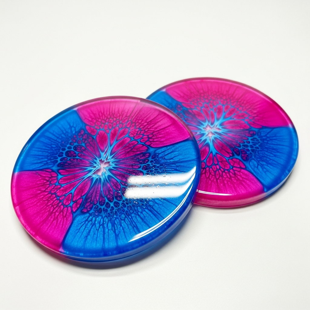 Porta-copos de resina coloridos