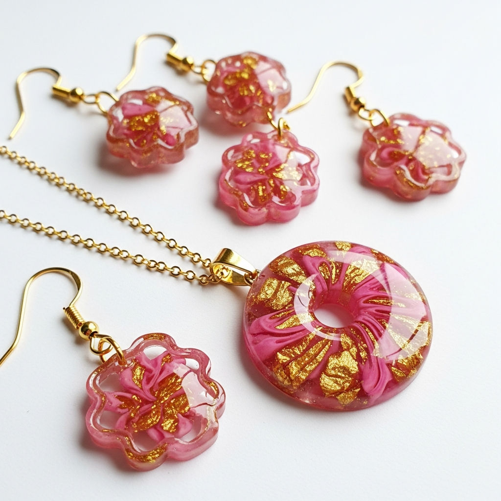 Joias de resina feitas à mão